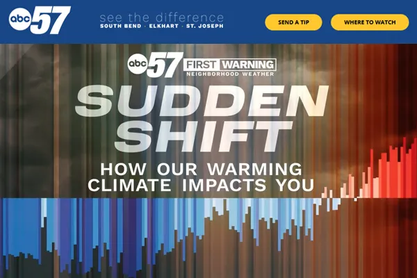 Screen capture of ABC57 website