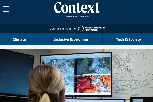 Screen capture of the Context website
