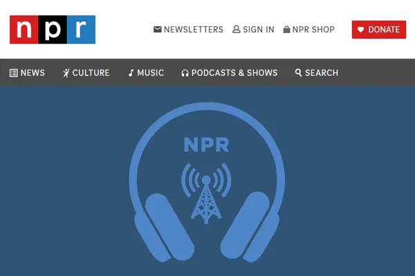NPR All Things Considered article screen capture thumbnail