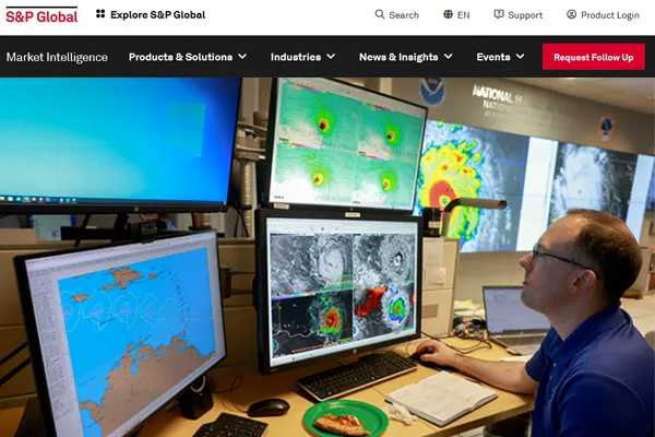 Screen capture of S&P Global website