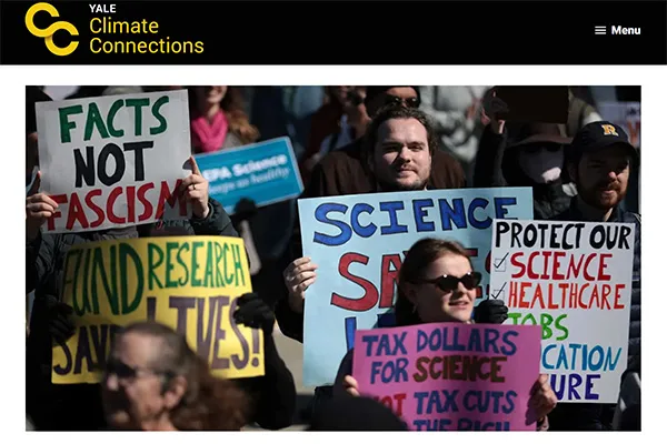 Yale Climate Connections article screen capture thumbnail